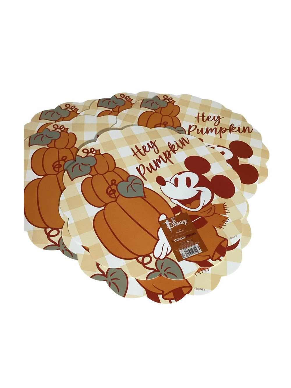 Disney Mickey Mouse Hey Pumpkin Celebrate Together Set of 6 Fall Placemats NEW